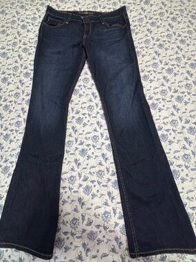 Big Star 1974 Remy Boot Cut Jeans Low Rise Fit Women's 32L Blue Dark Wash rodeo